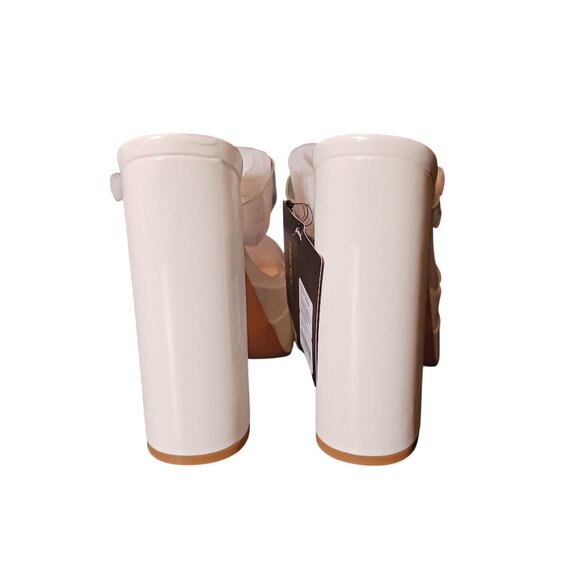 NEW Forever 21 Clear-Vamp Stacked Platform Heels in White/Ivory, 7.5 Sandals - Picture 8 of 12